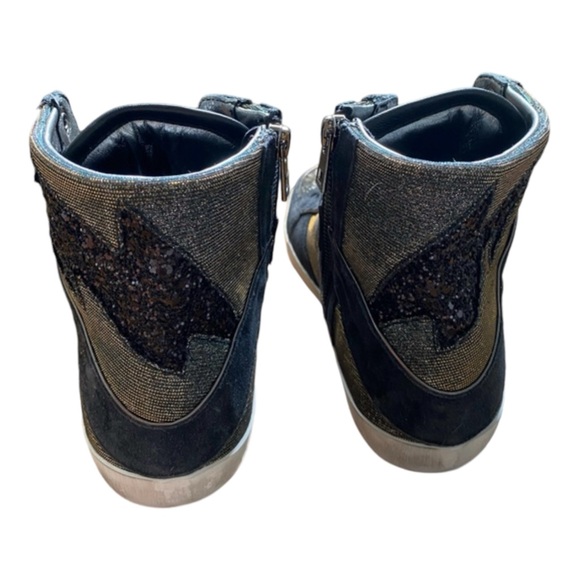 Zadig & Voltaire High Flash Shift Sparkle Leather Sneakers High Tops Sz 39 NWOB - Picture 10 of 15